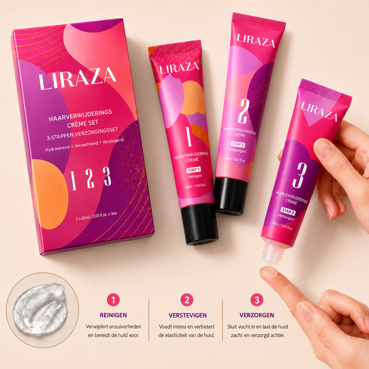 Liraza SmoothTrilogy – 3-Staps GezichtsOntharingsset.